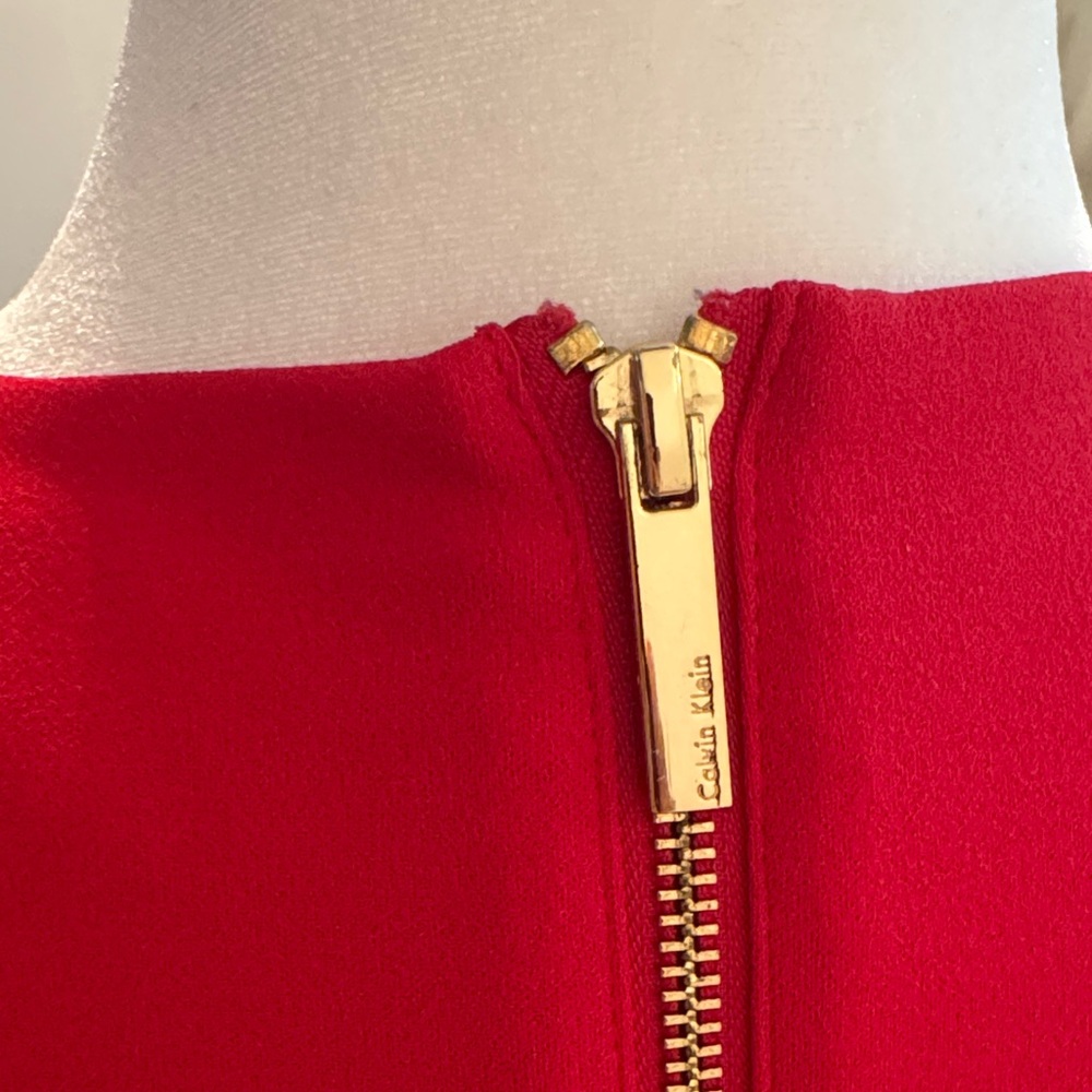 Calvin Klein Red sleeveless work party Dress - Picture 3 of 12